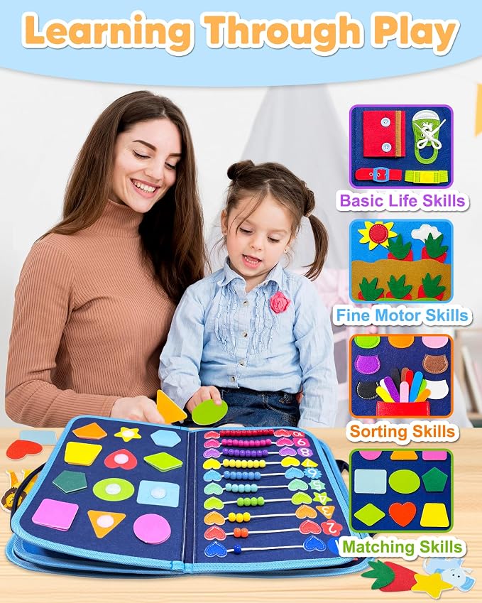 Exorany Busy Board Montessori Toys for Toddler Boy Birthday Gift Busy Book - Image 5