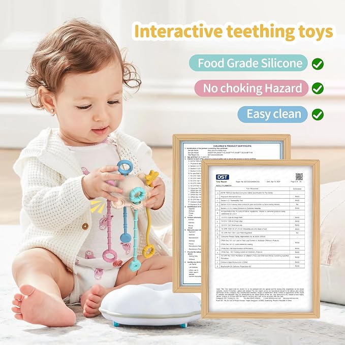 Montessori Pull String Toy Silicone Travel Toy - Image 2
