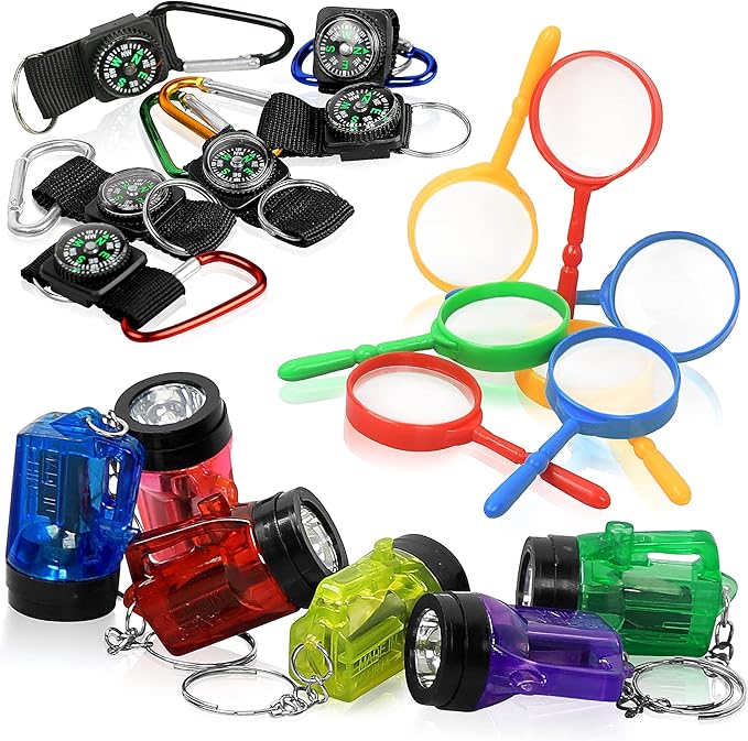 PROLOSO Nature Exploration Kit Outdoor Games Party Favors Toys for Kids Perfect for Adventure Theme Parties, Explorer, Camping, Hikes, Scouts 36 Pack by PROLOSO