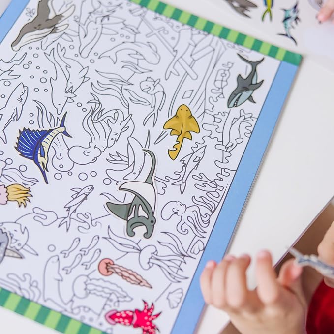 Melissa & Doug Seek & Find Sticker Pad – Animals, 400+ Stickers & 14 Scenes to Color, Search & Find Sticker Activity Pad for Coloring & Matching, Creative Learning Toys for Kids 4+ - FSC Certified - Image 6