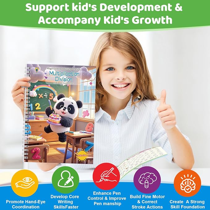 Magic Grooved Writing Practice Books for Kid, 8-in-1 Handwriting Kit - Image 6