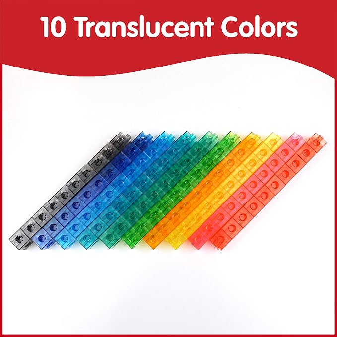 edxeducation Translucent Linking Cubes, Set of 100 - Image 2