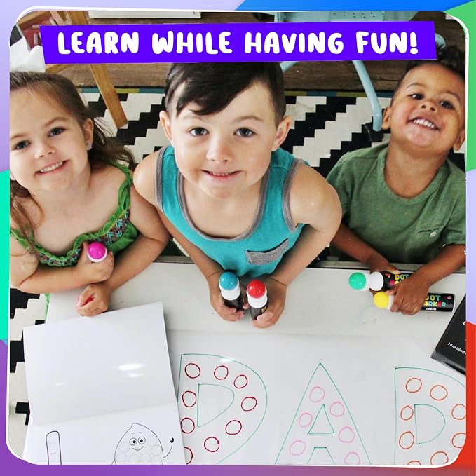 Chalkola 6 Washable Dot Markers for Toddlers 1-3, Non Toxic Kids Art Supply - Image 5