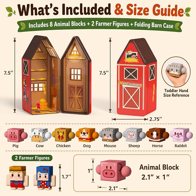 GobiDex Magnetic Travel Toys Farm Figures Set in a Portable Tin for Kids 3+ - Image 8