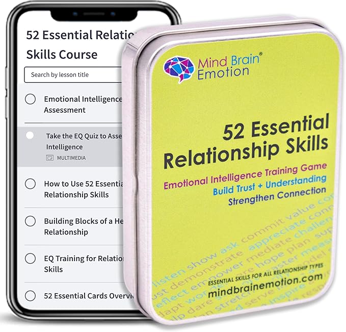 52 Essential Emotional Intelligence Training - Relationship Skills Card Game for Empathy, Trust Building Activities, Conversation Starters, Team Icebreaker Tools - By Harvard Researcher by MindBrainEmotion
