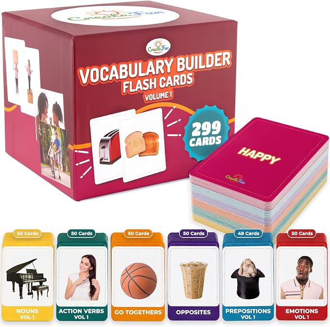 CreateFun 299 Vocabulary Builder Flash Cards Speech Therapy, Autism, ESL by CreateFun