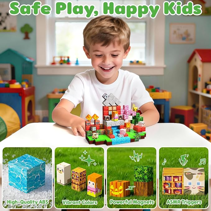 100PCS Magnetic Blocks, Building Cubes, Boys Kids Gifts Toys - Image 5