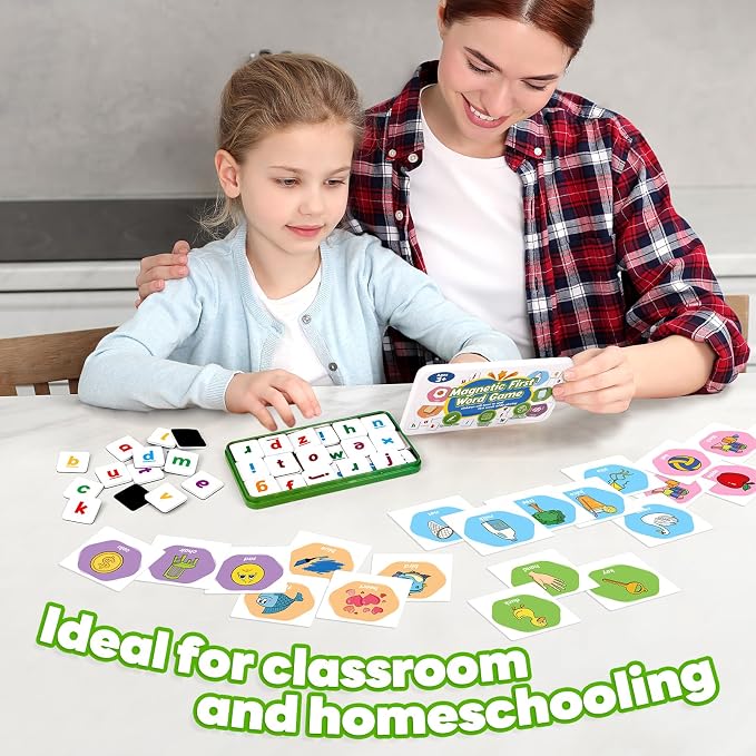 Kasfalci First Word Games,Magnetic Letters & Flash Cards,Phonics Games,Alphabet Learning Toys, Refrigerator Fridge ABC Magnets for Kids 3+,Speech Therapy Toys for Preschool Classroom - Image 7