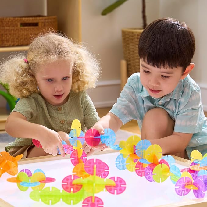 Guidecraft Interlox Discs - 96 Piece Set: Kids STEM Learning and Construction Toy, Creative and Educational Building Set for Toddlers - Image 2