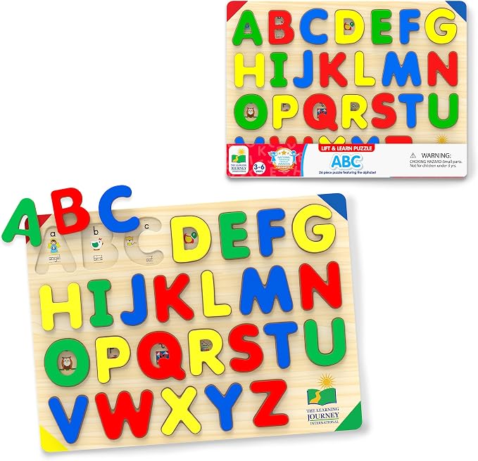 The Learning Journey: Lift & Learn ABC Puzzle - Alphabet Puzzles for Toddlers - Preschool Games & Activities for Children Ages 3-6 Years (26 Pieces) by TheLearningJourney