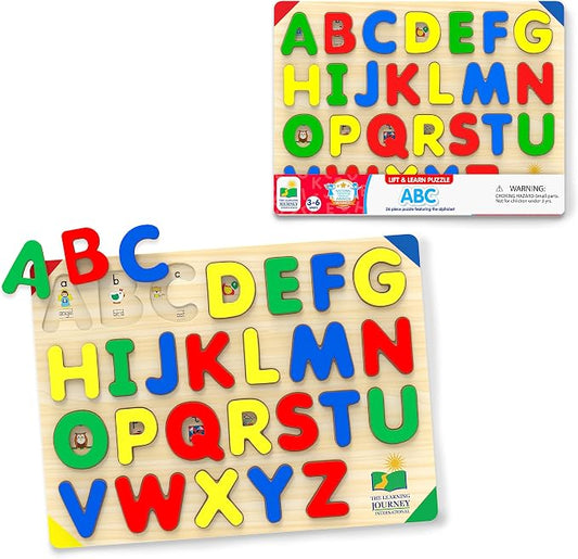 The Learning Journey: Lift & Learn ABC Puzzle - Alphabet Puzzles for Toddlers - Preschool Games & Activities for Children Ages 3-6 Years (26 Pieces) by TheLearningJourney