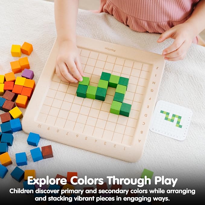 PlanToys® 100 Counting Cubes Wooden Montessori Math & Sorting Set for Kids - Image 5