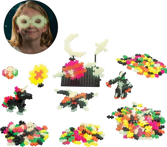 PLUS PLUS Learn to Build, Glow in the Dark Mix - 400 Piece Building Set - Image 3