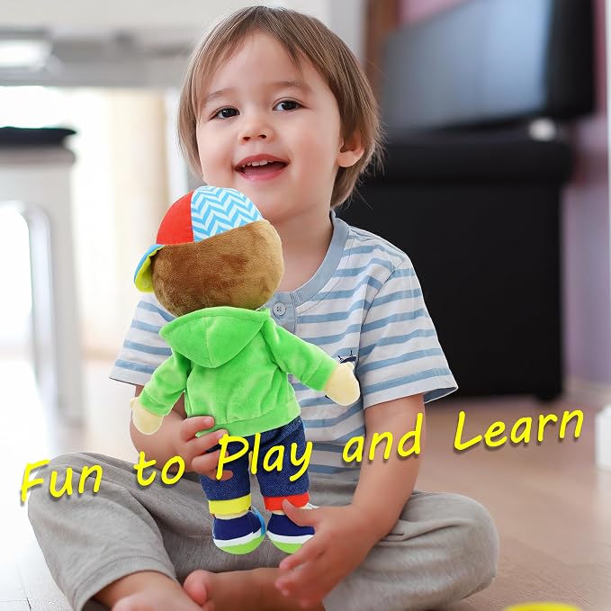 June Garden 15.5" Dressy Friends Terry - Educational Stuffed Plush Doll for Kids and Toddlers 2 Years and Up - Montessori Buckle Soft Toy - Image 7