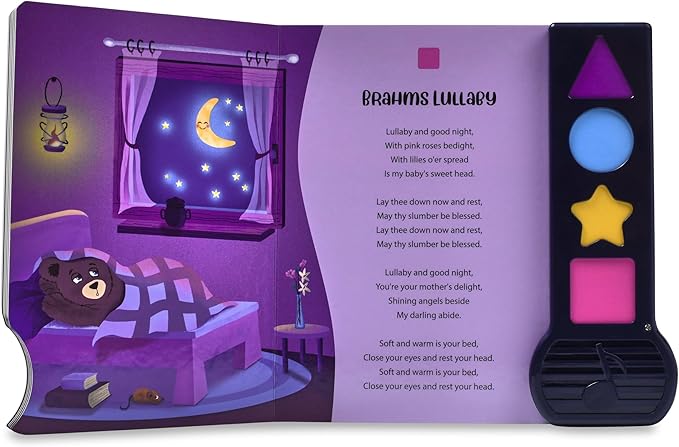 Musical Book for Toddlers with Lullaby Songs, Interactive Toy, Twinkle, Twinkle Little Star, Sing Along, Montessori Sound Book for Young Kids, Nursery Rhyme Book for Babies