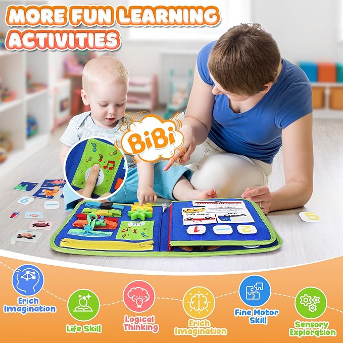 Toddler Busy Board - Busy Book Montessori Toys Ages 3+, Fine Motor Skills - Image 6