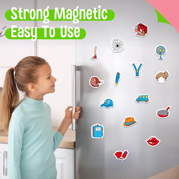 50 PCS CVC Object Magnets, Magnetic Thickened CVC Fridge Magnets Adorable Educational Learning Toys for Preschooler, Kindergarteners, Kids 4+ - Image 6