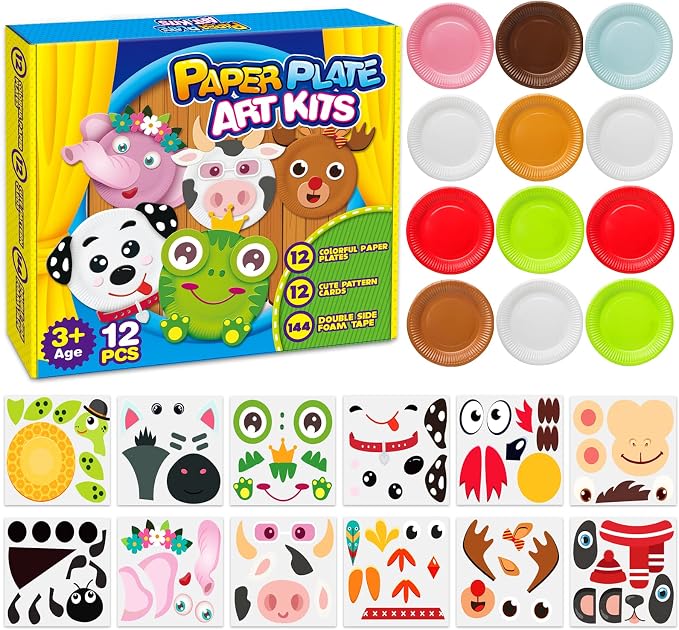 V-Opitos Arts and Crafts Kits for Kids, 12 Pack Simple Animal Paper Plate Crafts for Toddler Age of 2, 3, 4, 5 Years Old, Fun Preschool Classroom Activity Project for Boy & Girl - Image 7