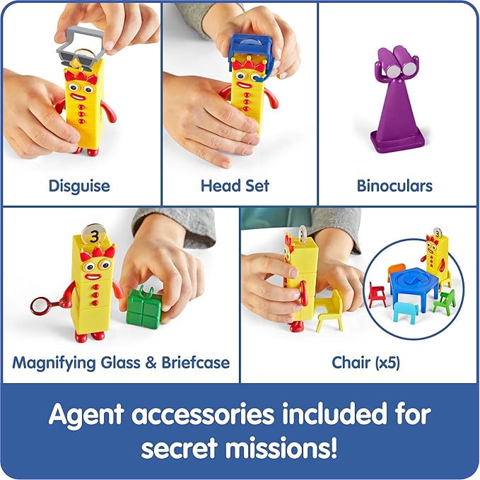 hand2mind Step Squad Mission Headquarters Playset - TV Show Action Figure Playset with 11 Accessories, Counting and Number Toys, for Toddlers and Kids Ages 3, 4, 5, 6, 7