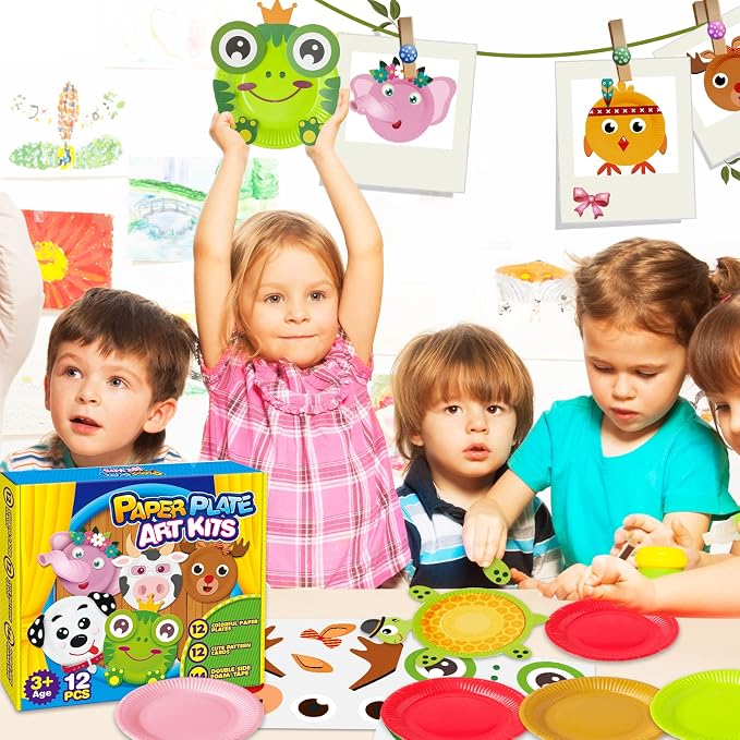 V-Opitos Arts and Crafts Kits for Kids, 24 Pack Simple Animal Paper Plate Crafts for Toddler Age of 2, 3, 4, 5 Years Old, Fun Preschool Classroom Activity Project for Boy & Girl - Image 6