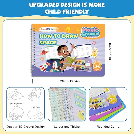 Magic Reusable Drawing Practice Kit for Kids - Grooved Tracing Drawing - Image 4