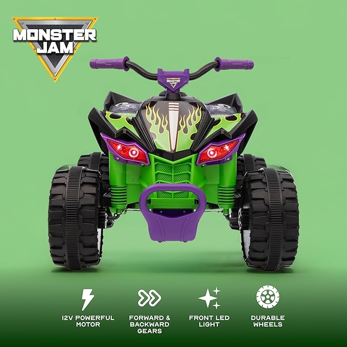 Voyager - Monster Jam - 12V ATV Ride On Toy, Fun and Exciting Ride for Kids, Stylish Design for Imaginative Play
