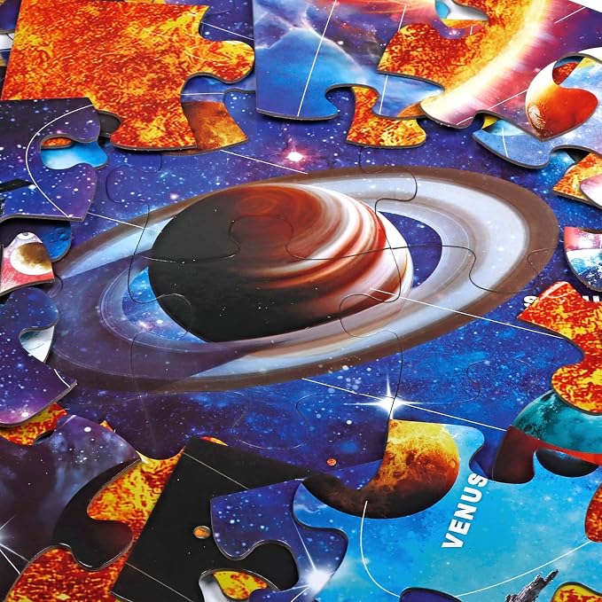 Jumbo Floor Puzzle for Kids,48 Piece Solar System Jigsaw Puzzle Ages 3-8 - Image 3