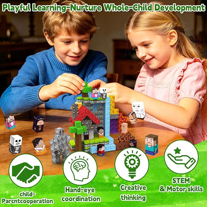 200Pcs Magnetic Blocks,Magnetic Cubes Toys for Kids Ages 4-8(11 characters) - Image 7