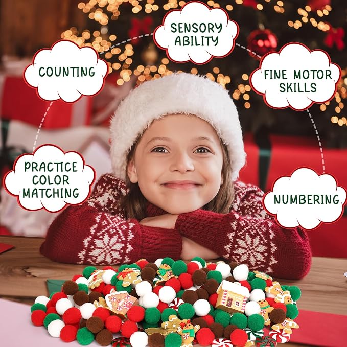 135 Pcs Christmas Gingerbread Man Sensory Bin Items Christmas Candy Counting Sorting Sensory Bin Filler Fine Motor Toys Gingerbread Man Counts for Kids Xmas Counting Toys for Preschool - Image 5