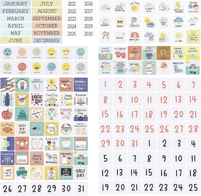 The Peanutshell Learning Calendar Wall Chart - Homeschool Supplies, Interactive Pocket Chart for Toddlers & Kids - Preschool Learning Activity Board, Circle Time Board for Classroom - Good Day - Image 7