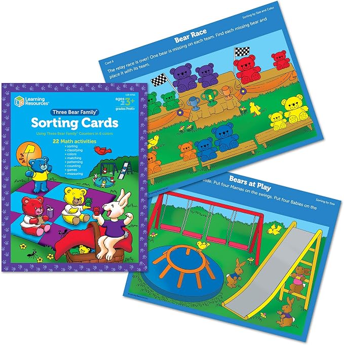Learning Resources Three Bear Family Sort, Pattern & Play Activity Set, Homeschool Accessory, Counting & Sorting, Color Sorting and Recognition (Pack of 2) - Image 3