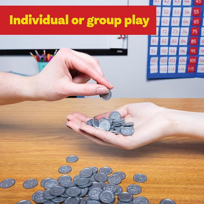 Learning Advantage Play Dimes, Set of 100 Plastic Coins - Image 5