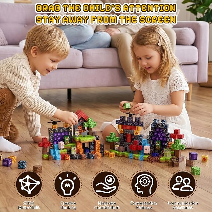 200PCS Magnetic Blocks, Magnetic Building Blocks, 0.78in Magnetic Building - Image 3