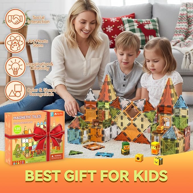 Magnetic Tiles Building Toys with 8 Magnetic Blocks for Kids Ages 3-5 4-8 - Image 6