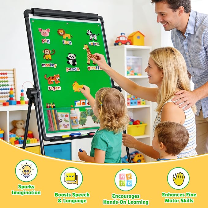 AKAYOK Felt Board for Toddlers, 24"x36" Felt Board for Wall | Includes 30 Self Adhesive Dots Perfect for Learning, Organization, and Creative Play | Classroom Must Haves School Supplies for Teachers - Image 2