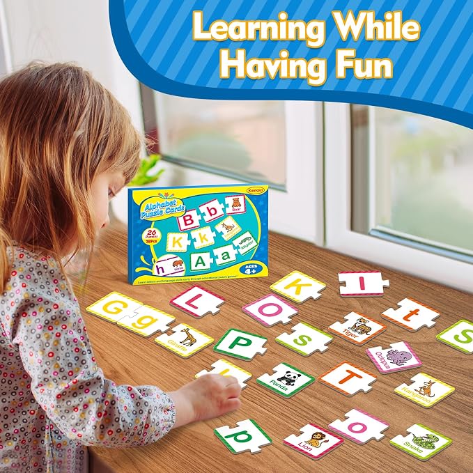 Kasfalci Alphabet Puzzle Flash Cards, Back to School Supplies, 78 PCS ABC Flashcards for Kids, Alphabet Learning Toys for Toddlers, Preschool Kindergarten Activities Classroom Must Haves - Image 7