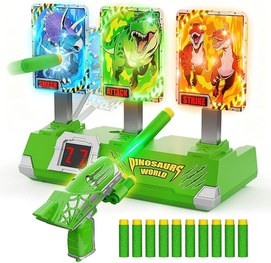 Toys for Boys Age 3-12, Kid Toys, 3 Dinosaur-Themed & 3 Dino Flashing Lights & Dino Claw Launcher, Fun Auto Reset Electronic Scoring Game with Sounds,3 4 5 6 7 8 9 10 11 12 Year Old Boy Birthday Gifts