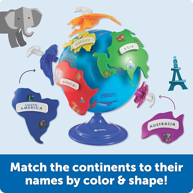 Learning Resources Puzzle Globe - Earth Montessori Toys, Preschool Classroom Must Haves, STEM World Puzzles, Educational Geography Games, Fine Motor Skills, Gifts for Boys and Girls - Image 6