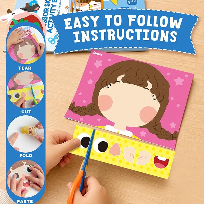 JoyCat Scissor Skills Activity Kit, Toddler Scissors Ages 3-5, Learning - Image 2