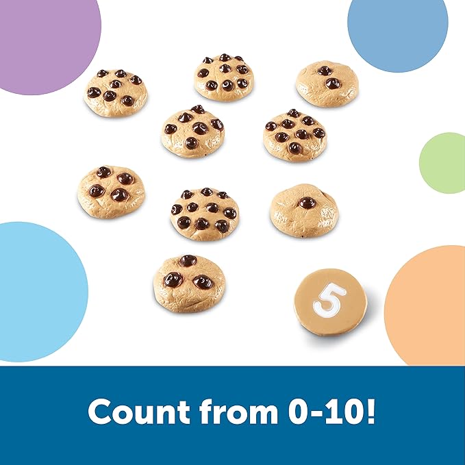 Learning Resources Smart Counting Cookies - Chocolate Chip Play Food, Preschool Activities, Toddler Sensory Toy, Play Kitchen Accessories, Sorting and Stacking, Fine Motor Numbers , Math Games - Image 3