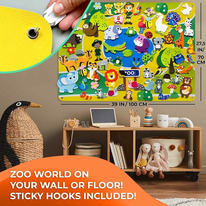 Quokka Zoo Felt Board for Toddlers 51 Pcs - Double-Thick Story Set - Image 4