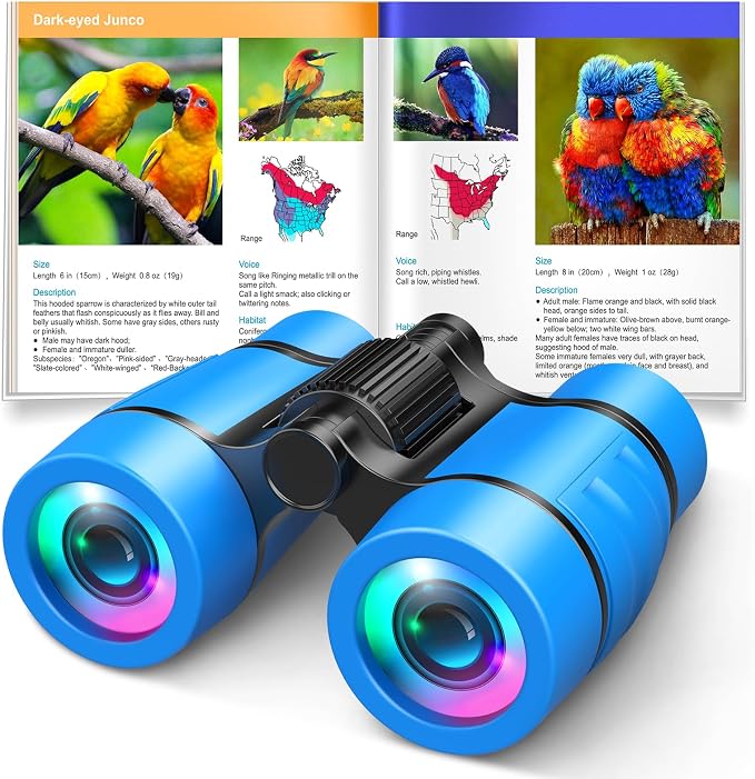 Toys for 3-7 Year Old Boys: LET'S GO! Binoculars for Kids with Bird Watching Manual Easter Birthday Gifts for 4 5 6 7 8 Year Old Boy Girls Outdoor Toy for Kid Ages 5-7 Toddler Camping Telescope by LETSGO