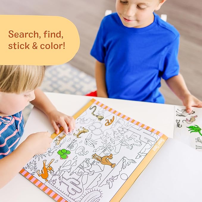 Melissa & Doug Seek & Find Sticker Pad – Animals, 400+ Stickers & 14 Scenes to Color, Search & Find Sticker Activity Pad for Coloring & Matching, Creative Learning Toys for Kids 4+ - FSC Certified - Image 3
