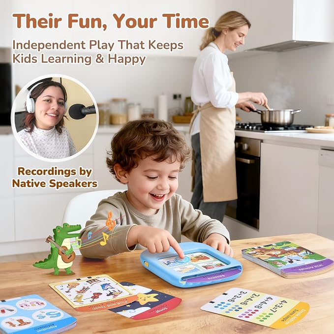 JoyCat Bilingual Kids Learning Tablet, 106 Spanish-English Talking Cards - Image 6