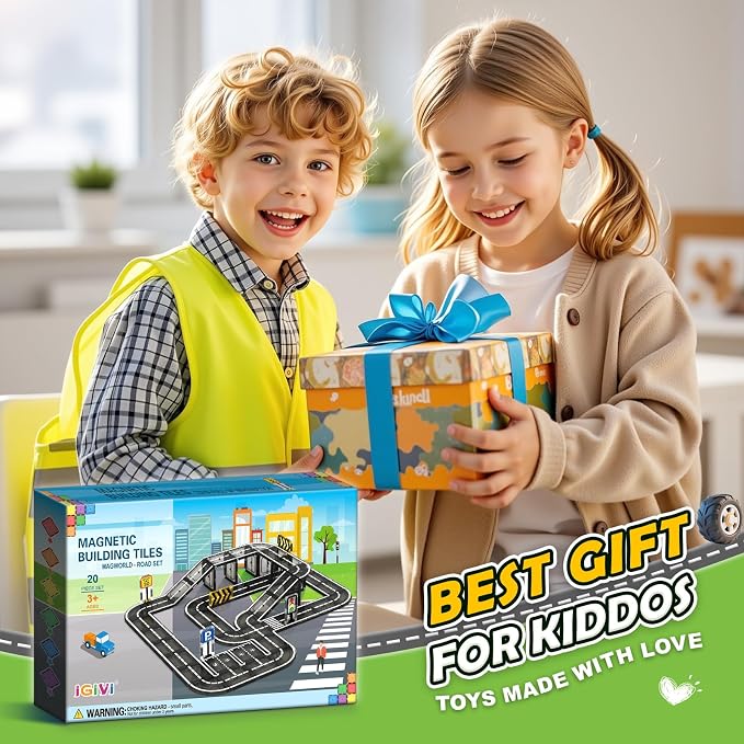 Magnetic Tiles Road Toddler Toys, Magnet Building Blocks for Kids Ages 3-5 4-8, STEM Learning Construction Toys Games, Ideal Gifts for 3+ Year Old Boys Girls - Image 5
