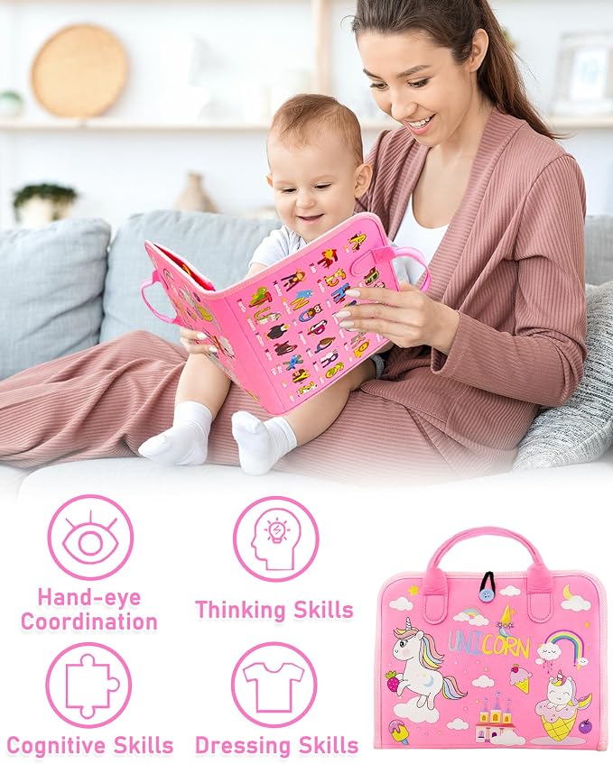 Exorany Busy Board Montessori Toys for Toddler Girl Birthday Gift Busy Book - Image 6
