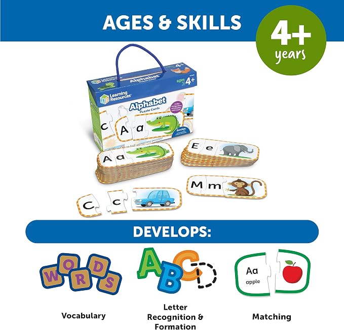Learning Resources Alphabet Puzzle Cards, Kindergarten Readniness, Self Correcting Puzzles, Ages 4+ - Image 5
