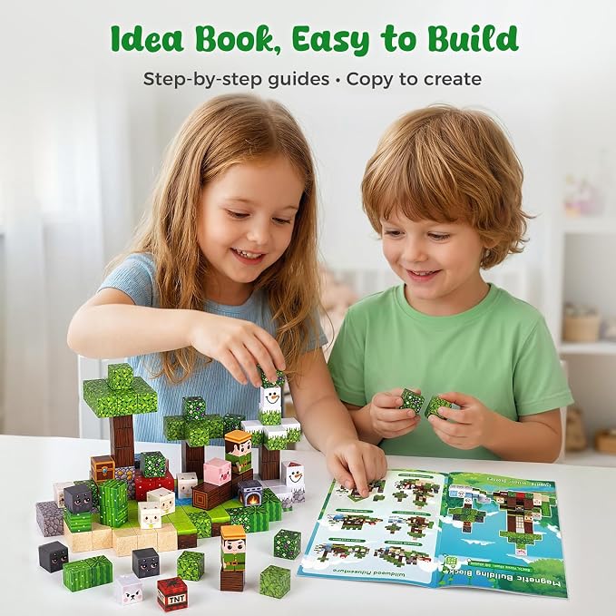 3 otters 150PCS Magnetic Blocks, with a Storage Bag, Forest Explorer - Image 4
