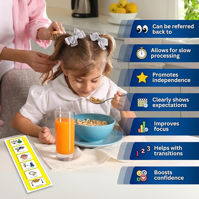 Morning Routine Chart, Visual Schedule for Kids with Autism/ASD (English) - Image 4
