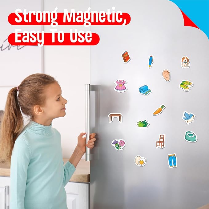 50 PCS First Word Magnets, Magnetic Thickened Daily Items Fridge Magnets Adorable Educational Learning Toys for Kindergarten, Preschooler, Kids 3+ - Image 6